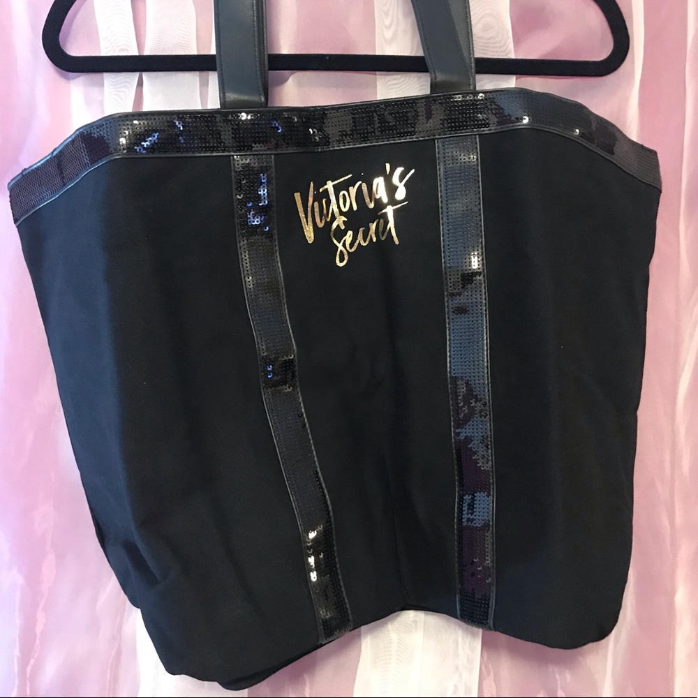 Victoria’s Secret Black Sequin Tote Bag